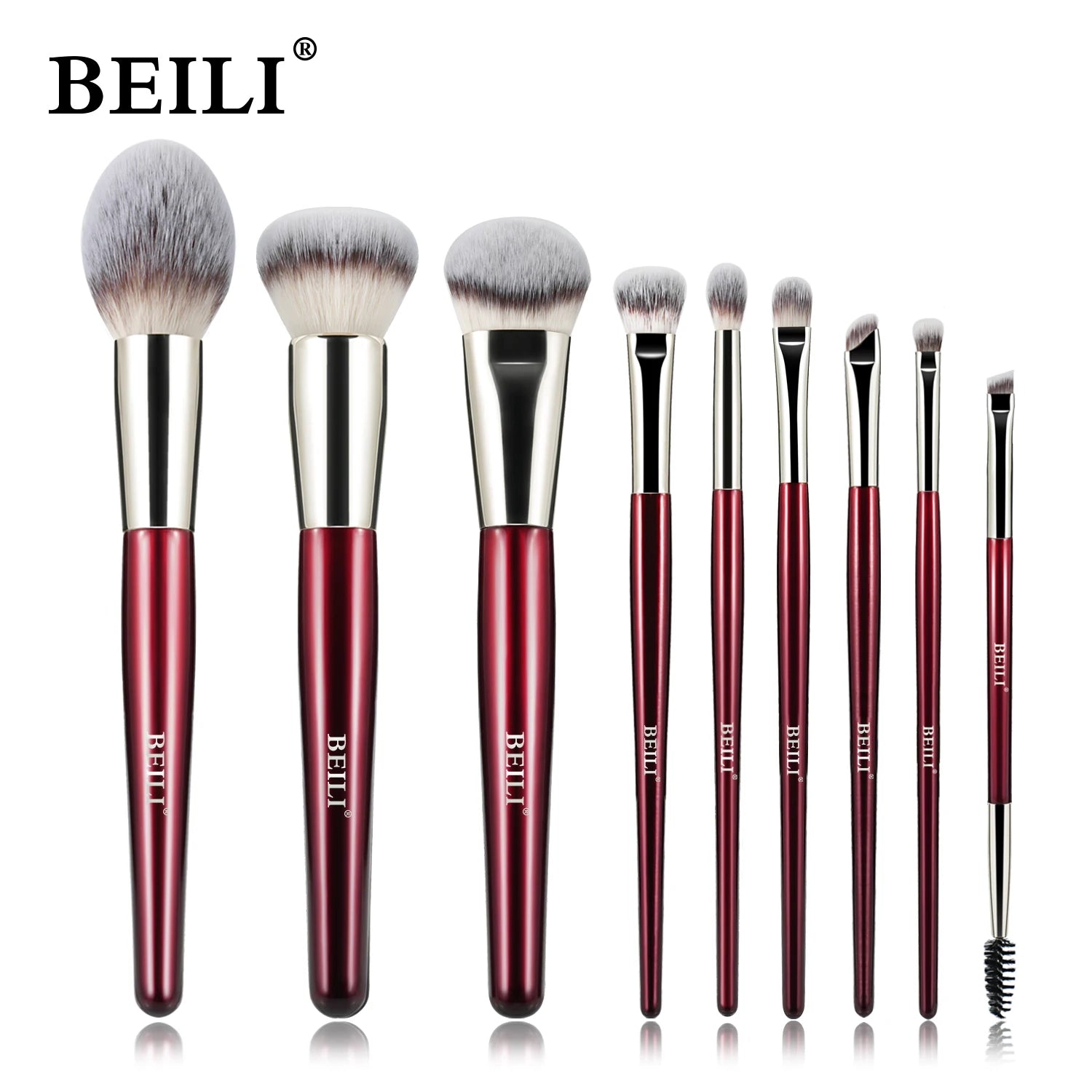 BEILI Professional Makeup Brushes 8/9/15/30Pcs for Foundation Contour Eyeshadow Blending Synthetic Hair Cosmetics Brush Set