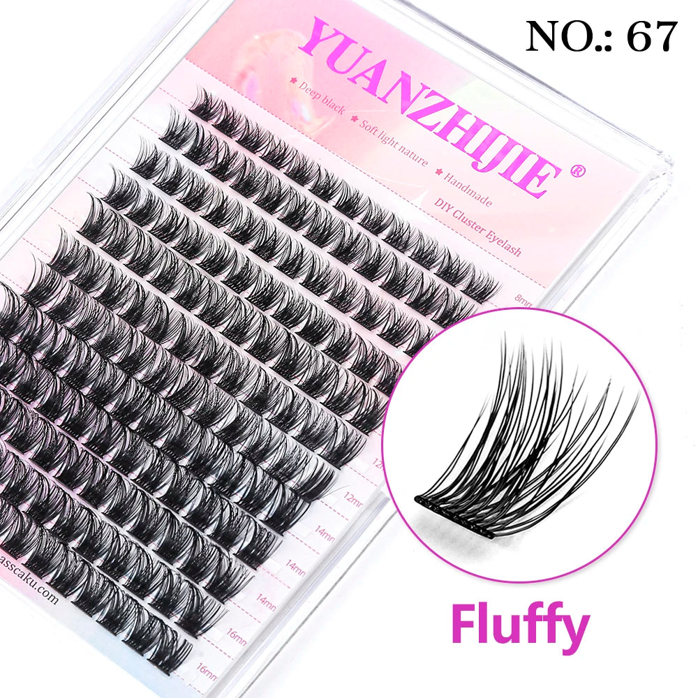 Factory Wholesale 12 Rows 0.07mm Mix 8-16mm Individual DIY Clusters Fake Eyelashes Extensions C D Curl Newbie Daily Lash Makeup