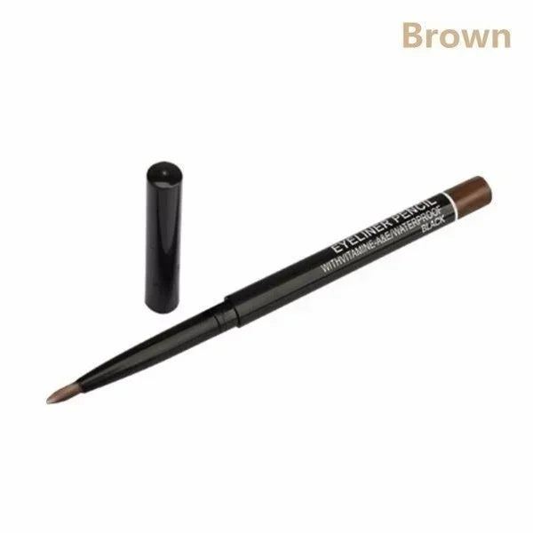 3pcs Late-model Women's Makeup Rotary Retractable Eyeliner Pencil Waterproof Eye Liner Pen Black And Brown Eyebrow Pencil