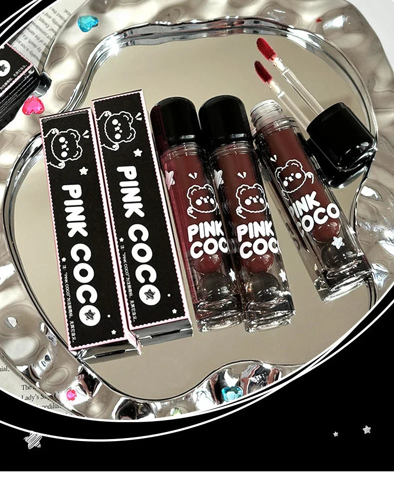 Mirror Glass Lip Tint Punk Dark Red Lip Inks Juice Lip Glaze Water Light Clear Lipstick Non Stick Cup Liquid Liptint Makeup