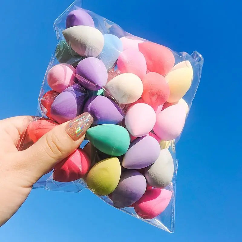 50pcs Makeup Blender Applicator Sponge Mini Blending Foundation Powder Cosmetic Egg Puff Dry Wet Use Face Puffs Air Cushion Tool