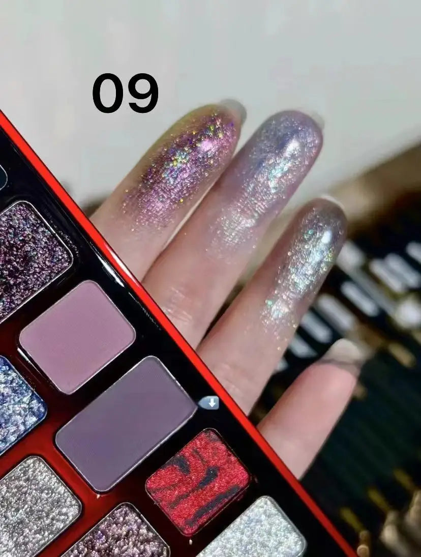 Qianyan 16 Colors Eyeshadow Matte Pearlescence Explosive Flash Plate Powder Black Qian Yan Cheeryep Cowherd Sequins Halloween