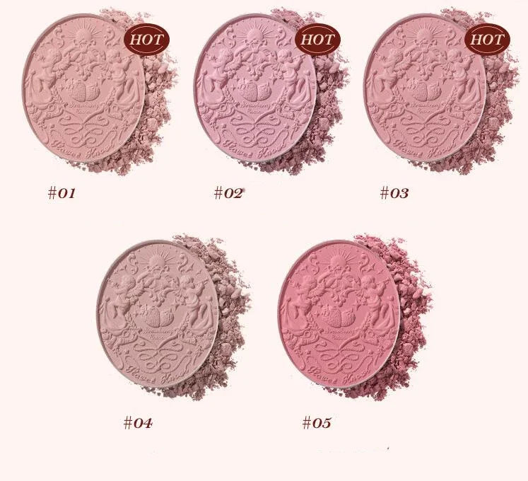 Flower Knows Embossed Matte Blush Highly Pigmented, Smooth Long-Lasting Face Enhancer for All-Day Color