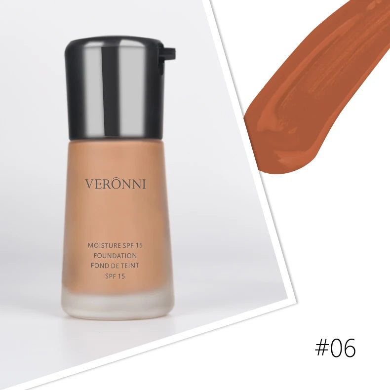 VERONNI Natural Waterproof Foundation High Quality Beauty Face Makeup Cosmetics Liquid Professional Makeup Concealer