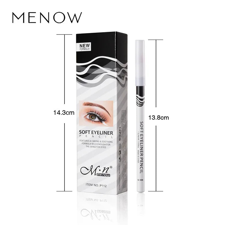 12pcs White Eyeliner Makeup Smooth Easy To Wear Eyes Brightener Highlighter Waterproof Long Lasting Eyes Liner Pencils Makeup