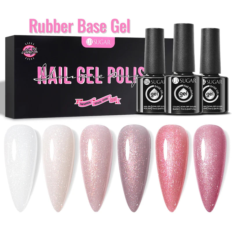 UR SUGAR 6Pcs Color Gel Nail Polish Kit 7ml Glass Bottle Soak Off UV LED Nails Varnish Gel Whole Set Semi Permanent Nail Art Gel