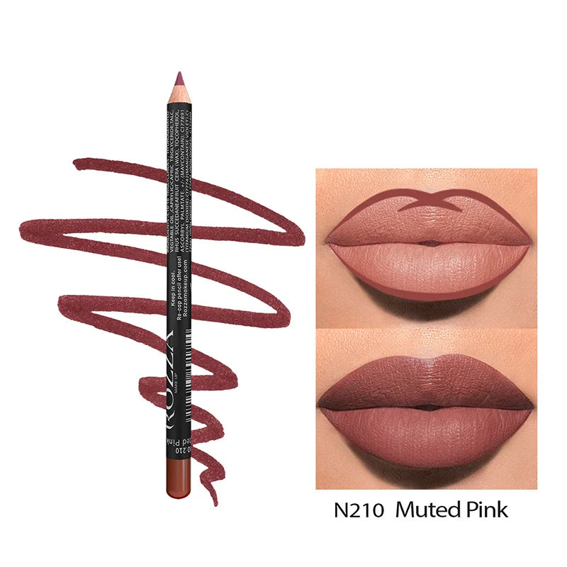 Nude Matte Lipstick Pencil multifunctional14 Color Long-lasting Waterproof Lip Pencil High Pigmented Lip Liner Lip Makeup Tool