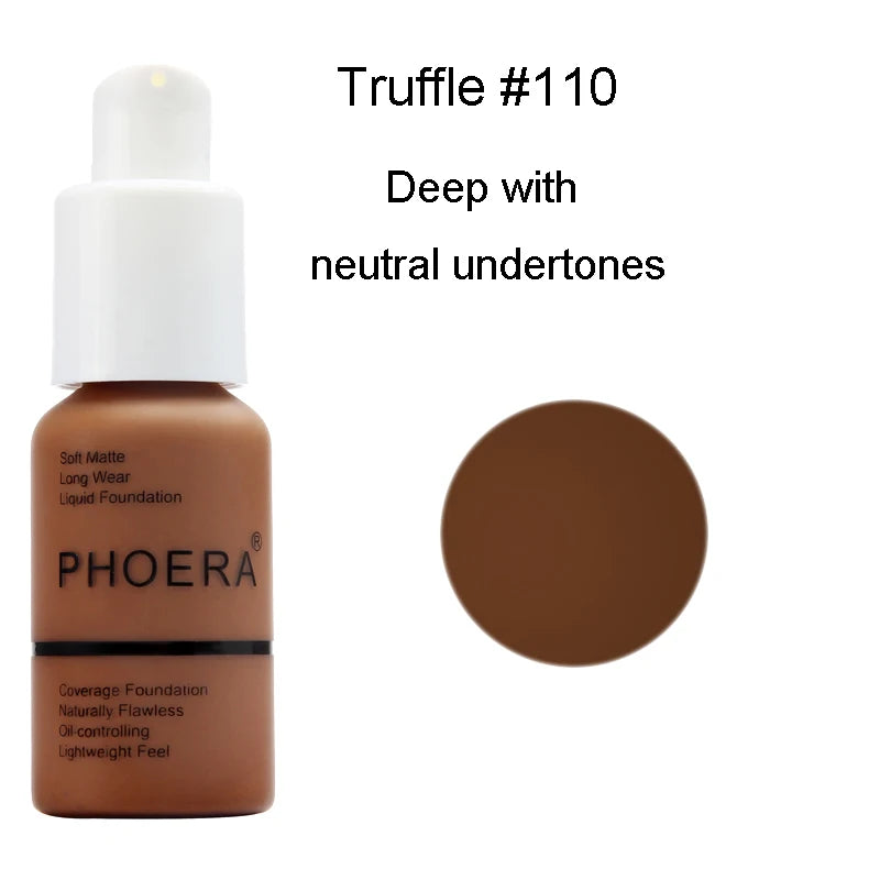 PHOERA 30ml Liquid Foundation Set Oil-control Concealer Cream Hydrating Long Lasting Hydrating Makeup Foundation TSLM1