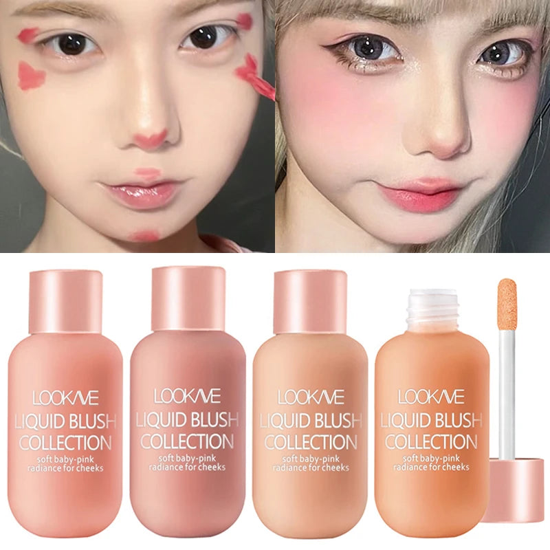 Mini Moisturizing Liquid Blush Waterproof Lasting Natural Brighten Contour Blusher Makeup Color Rendering Face Pigment Cosmetics