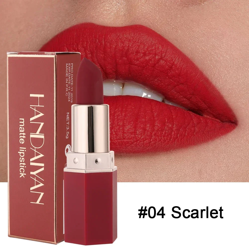 Waterproof Nude Matte Lipsticks Long Lasting Lip Stick Not Fading Sexy Red Pink Velvet Lipsticks Makeup Cosmetic Batom 6 Colors