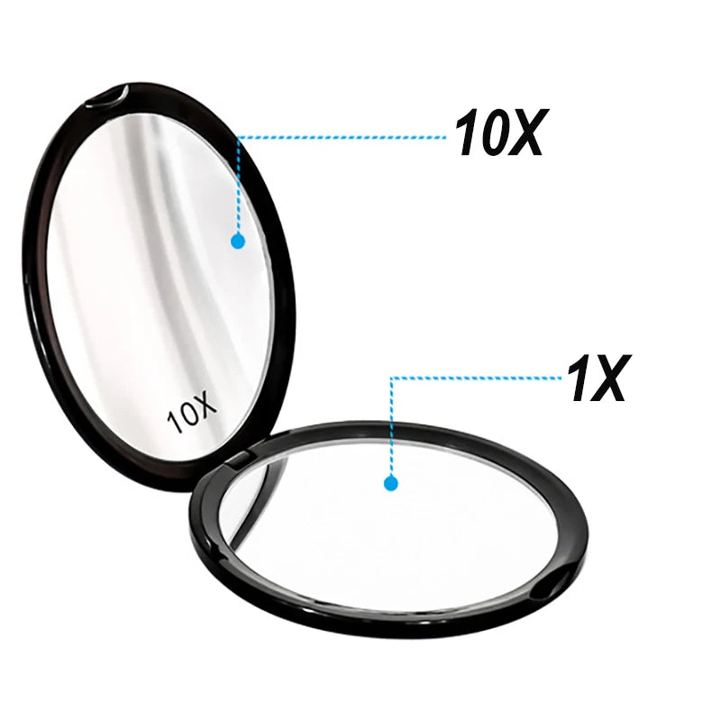 Magnifying Mirror Makeup Mirror Mini Pocket Compact Mirror Round Handheld Mirror Portable Travel Cosmetics Tools For Women X10