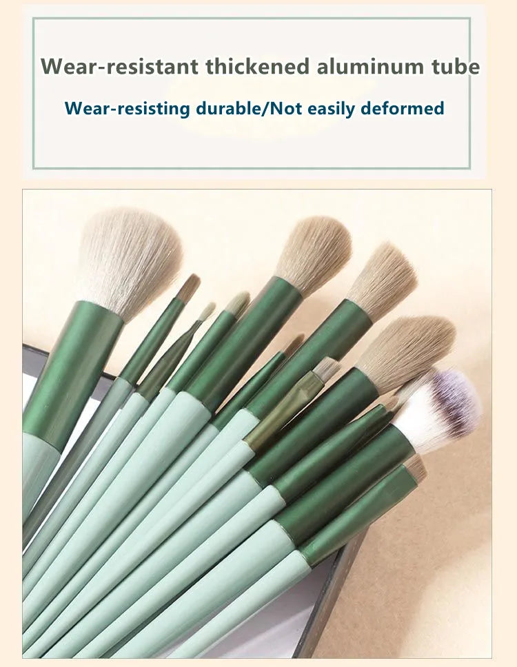 13/8PCS Makeup Brushes Pro Green Brush Set Powder Eyeshadow Blending Eyeliner Eyelash Eyebrow Make Up Beauty Cosmestic Brushes