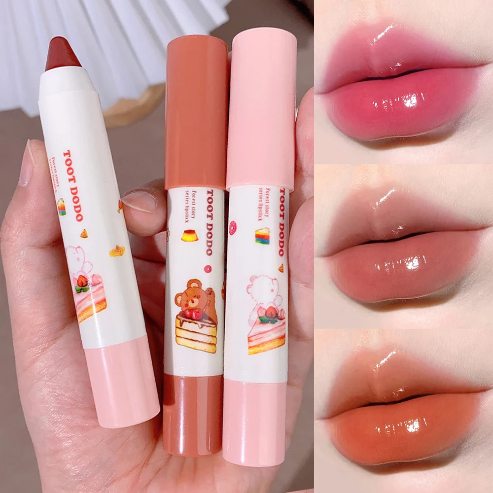 Waterproof Crayon Mirror Water Lipstick Pen 6 Colors Long Lasting Moisturizing Non-stick Cup Lipliner Pen Lips Makeup Cosmetics