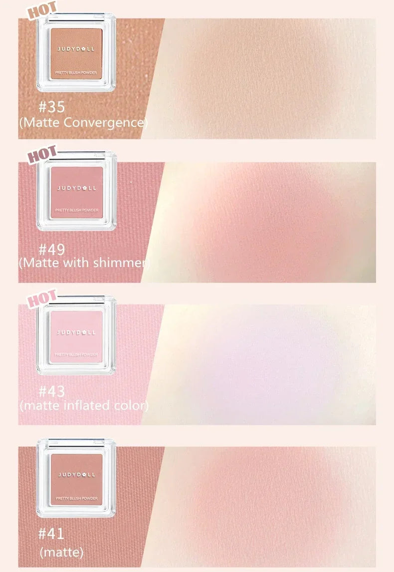 Judydoll Monochrome Blush Portable Silky Cream Multipurpose Blusher Eyeshadow Nude Natural Brighten Skin Tone Makeup Cosmetics