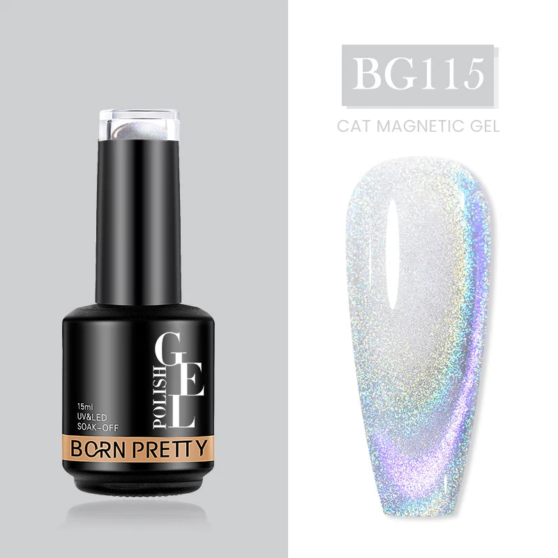 BORN PRETTY Cat Magnetic Gel Nail Polish 15ml Reflective Glitter Soak Off UV LED Gel Semi Permanent Nail Art Varnish Manicure