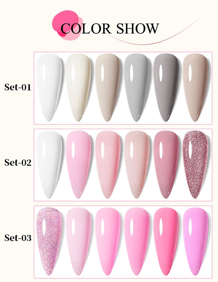 UR SUGAR 6Pcs Color Gel Nail Polish Kit 7ml Glass Bottle Soak Off UV LED Nails Varnish Gel Whole Set Semi Permanent Nail Art Gel