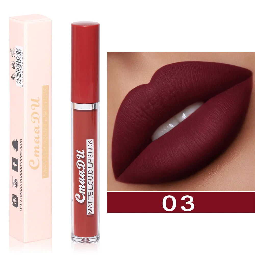 CmaaDu 10Color Love Velvet Nude Moisture-Matte Liquid Lipstick Lipgloss 10-Hour Makeup Soft-Focus Blurred Lip Colour Cosmetics