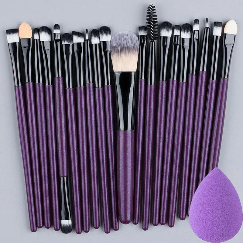 20PCS Makeup Brushes Set for Cosmetics Foundation Blush Powder Eyeshadow Kabuki Blending Brush With Powder Puff  Beauty Tools