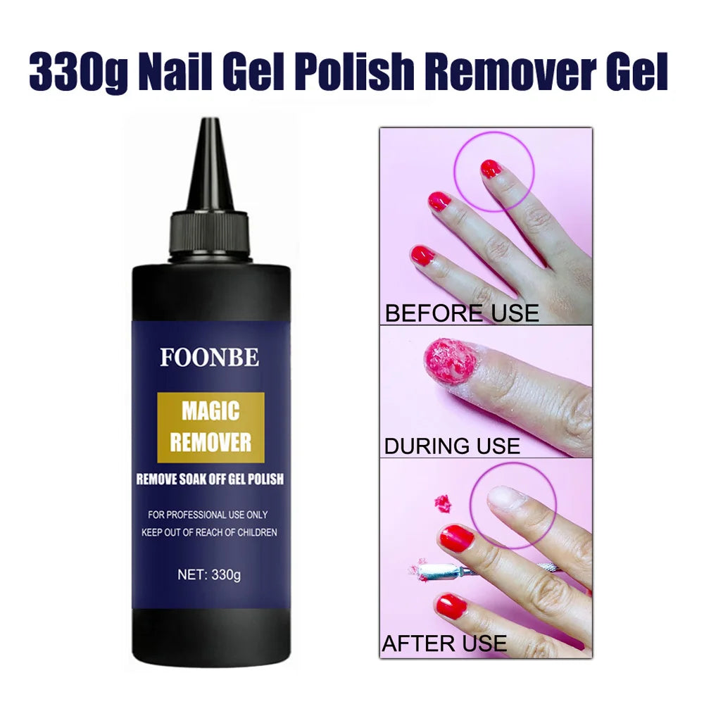 FOONBE Magic Burst Gel Polish Remover Gel Soak Off Sticky Layer Cleaner Nail Degreaser Semi-Permanent Clear Nail UV Remover Glue