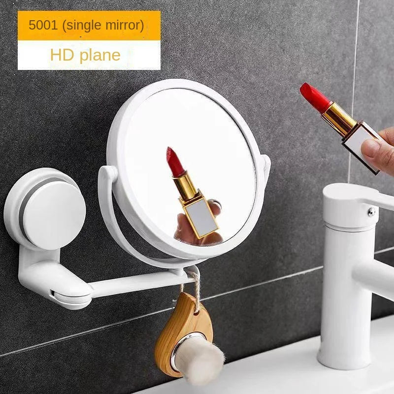 Wall Mirror Folding Arm Extend Bathroom Mirror Without Drill Swivel Bathroom Mirror Suction Arm Double Side Cosmetic Makeup