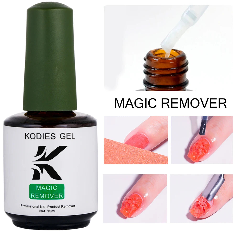 KODIES GEL Magic Remover Gel Nail Polish 15ML Strong Burst Semi Permanent Gel Remover Cleanser Liquid Manicure Nails Art Tools