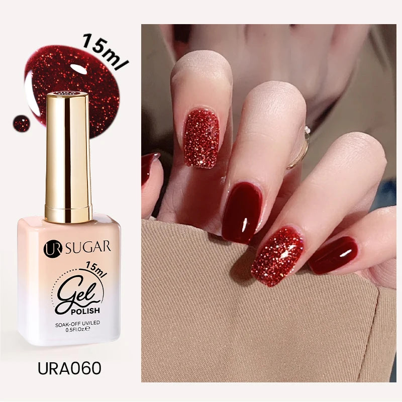 UR SUGAR 15ml Cherry Red Series Color Gel  Party Colors Gel Varnishes All For Nails Soak Off UV LED Semi Permanent Nail Art