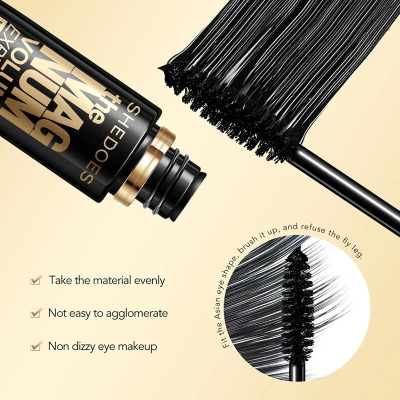 4D Black Mascara Thickening Lengthening Curling Up Waterproof Long Lasting Makeup Effect Liquid Fiber Multicolor Mascara