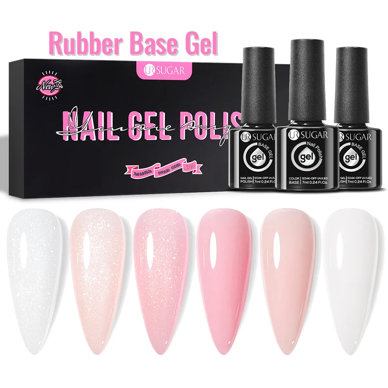 UR SUGAR 6Pcs Color Gel Nail Polish Kit 7ml Glass Bottle Soak Off UV LED Nails Varnish Gel Whole Set Semi Permanent Nail Art Gel