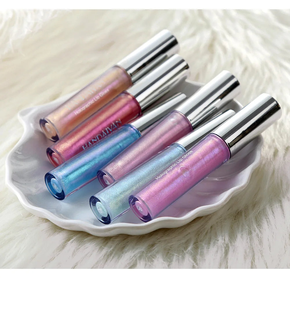 Handaiyan Lip Gloss Longlasting Glitter Lip Glaze Lipstick Liquid Waterproof Moisturize Luminous Shimmer Shiny Lipgloss Makeup