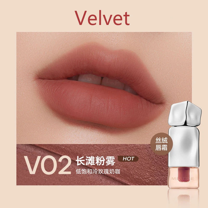 Mistine Lip Gloss Mirror-like Glossy Lip Tint Moisturizing Velvet Matte Long-lasting Liquid Lipstick