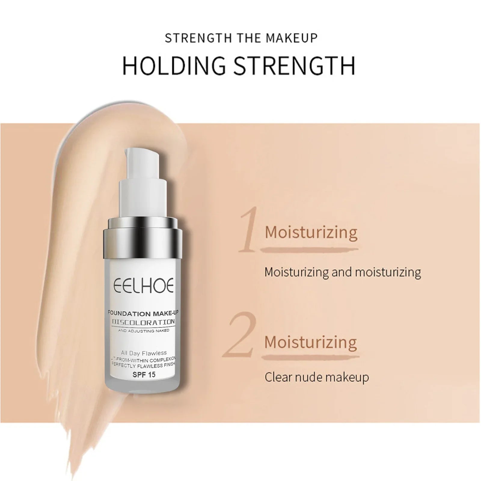 Color Changing Liquid Foundation Brighten Skin Tone Concealer Moisturizing Waterproof High Coverage Face Base Makeup Cosmetics