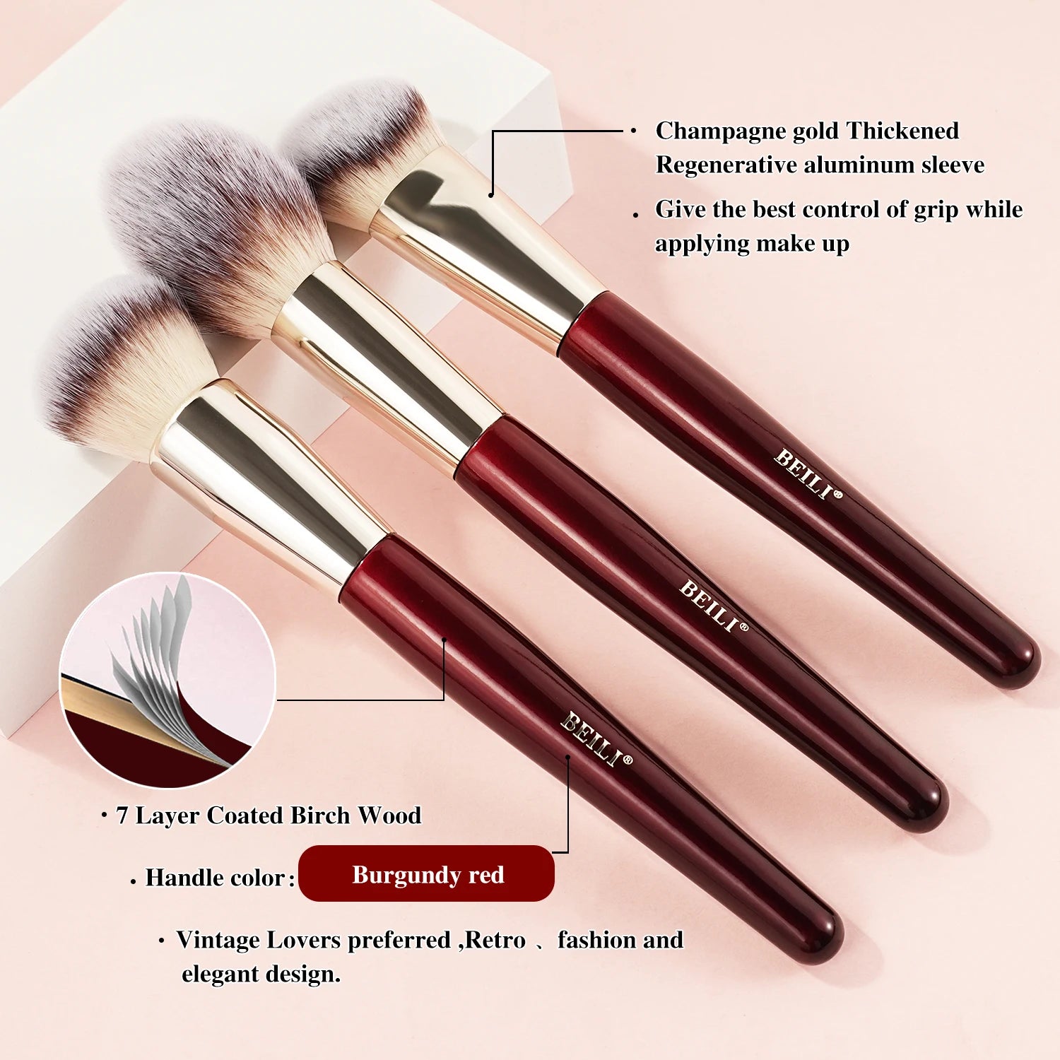 BEILI Professional Makeup Brushes 8/9/15/30Pcs for Foundation Contour Eyeshadow Blending Synthetic Hair Cosmetics Brush Set