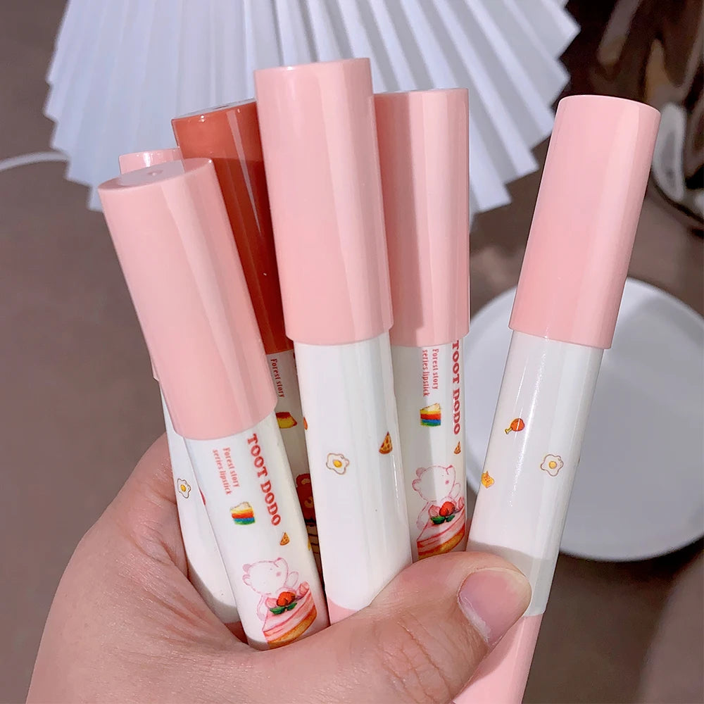 Waterproof Crayon Mirror Water Lipstick Pen 6 Colors Long Lasting Moisturizing Non-stick Cup Lipliner Pen Lips Makeup Cosmetics