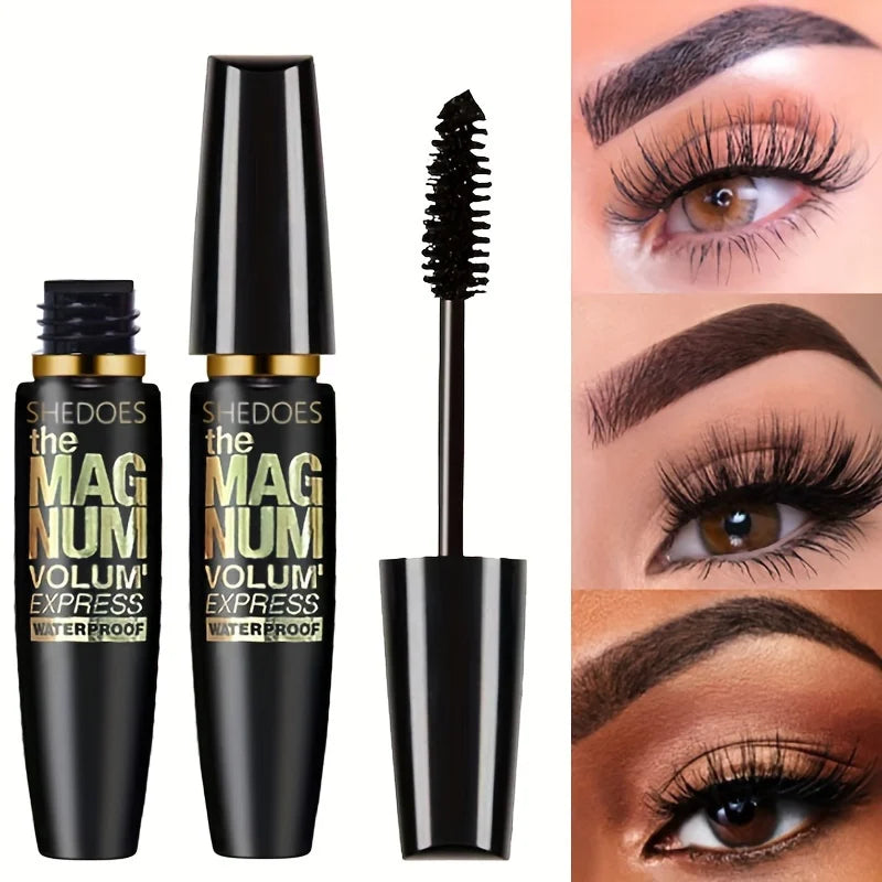 4D Black Mascara Thickening Lengthening Curling Up Waterproof Long Lasting Makeup Effect Liquid Fiber Multicolor Mascara