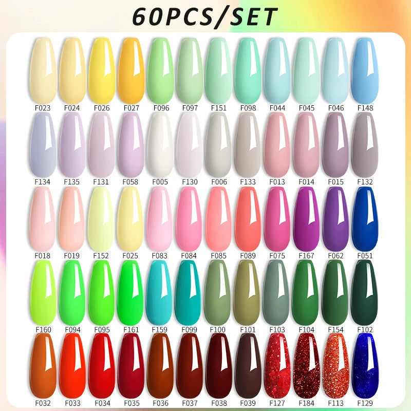 LILYCUTE 60/66/129PCS/Set Gel Nail Polish Set Glitter Colors Nail Kit Esmaltes Semi Permanent UV Gel Nail Art DIY Manicure Sets