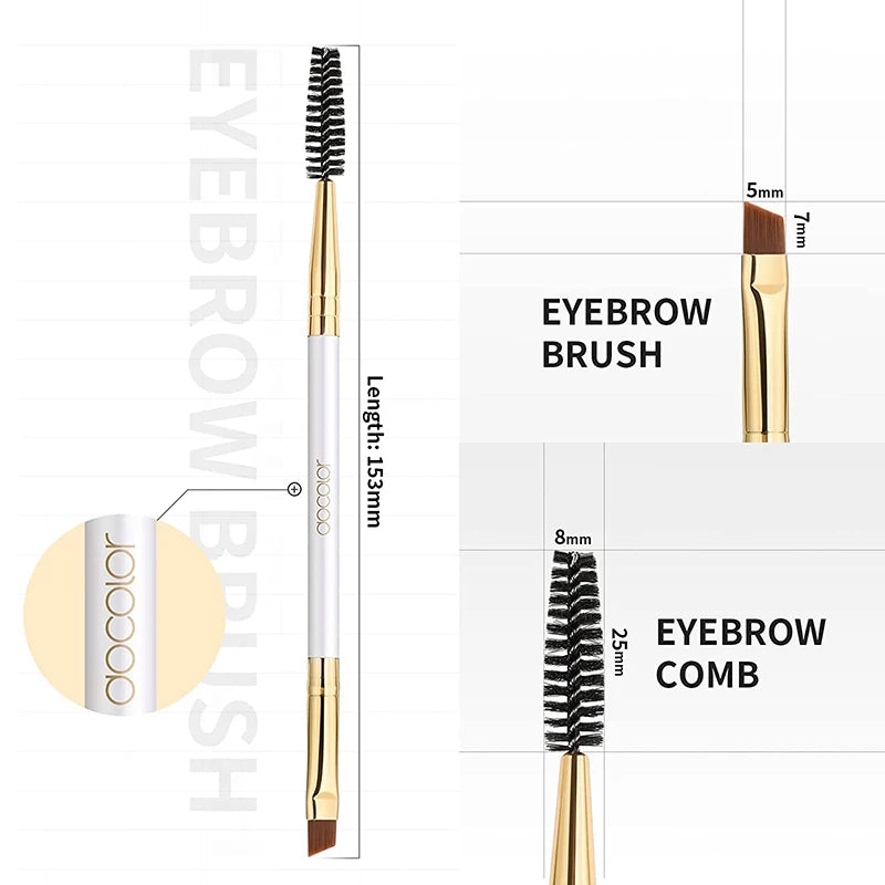 Docolor Double Head Makeup Eyebrow Brush Double Sided Blending Eye Eyebrow Flat Angled Make Up Brush Comb Double Ended Tool