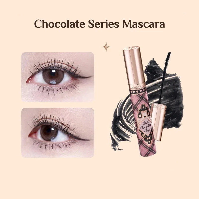 Flower Know Chocolate Shop Mascara Black Brown Makeup With Fibre Brush Lengthening Black Mascara,Perfectly Defined Lashes 3.5ml