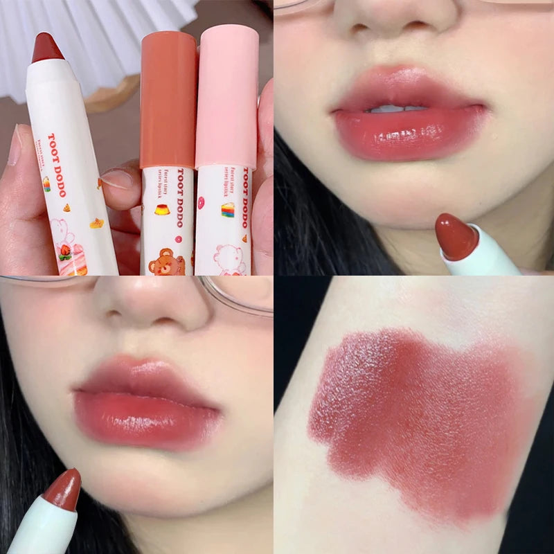 Mirror Crayon Lipstick Moisturizing Water Light Whitening Lipsticks Waterproof Lasting Lip Gloss Makeup Women Korean Cosmetics