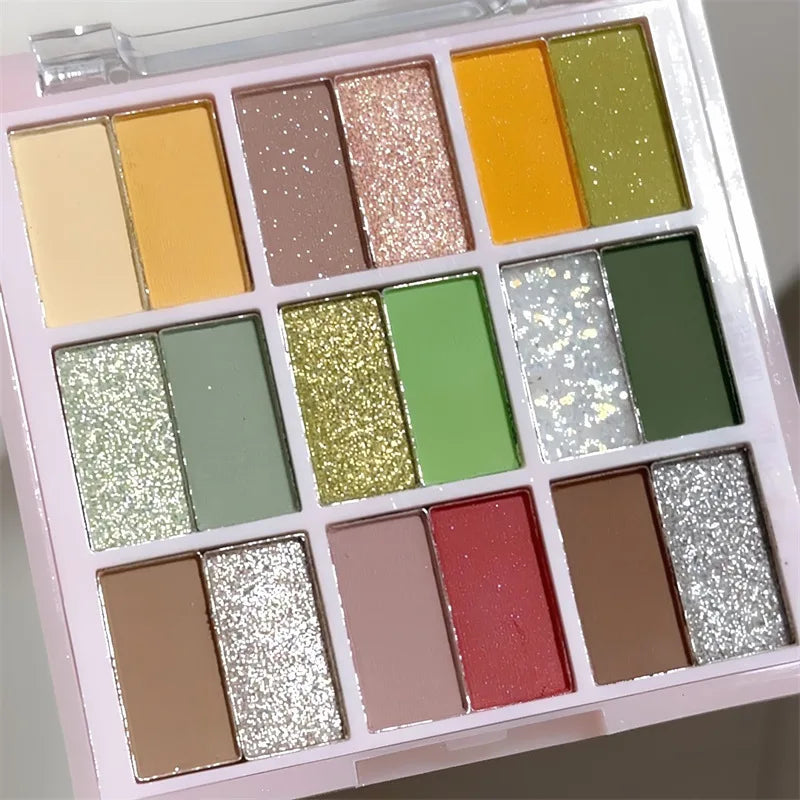 18 Colors Color Blocking Eyeshadow Palette Korean Makeup Summer Ice Cream Color Eyeshadow Pink  Purple Makeup Palette Cosmetics