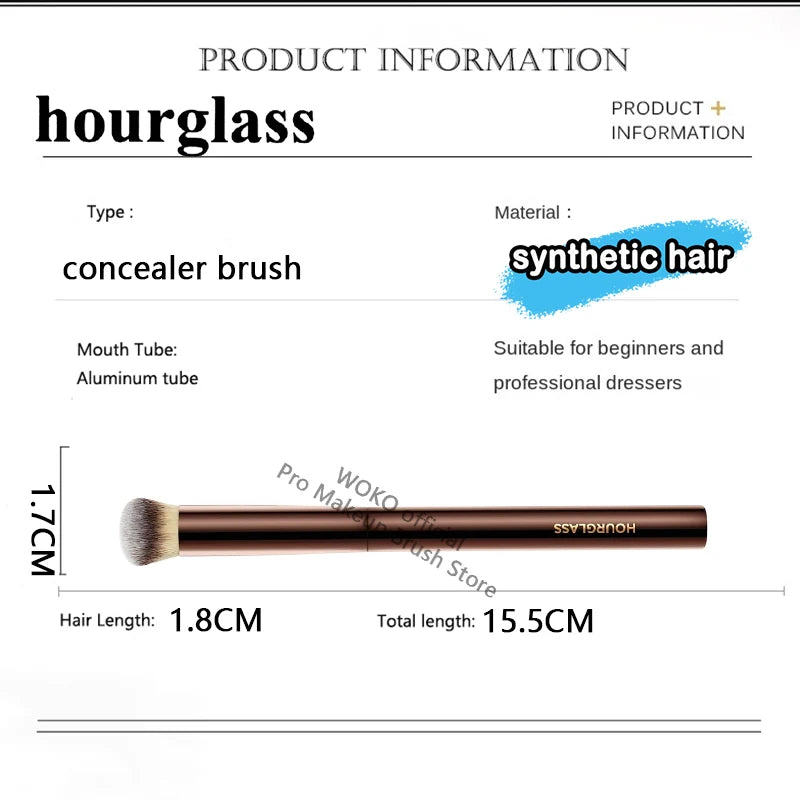 Hourglass Seamless Finish Concealer Brush Angled Concealer Brush Face Buildable Coverage Liquid Cream Stick Blending Makeup Tool