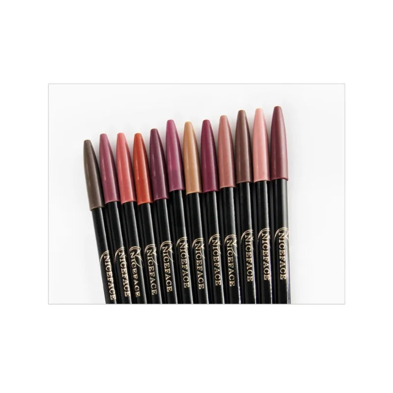 Professional 12 Color Matte Brown Lip Liner Waterproof Long Lasting Moisturizing Sexy Lip Pencil Women Natural Lipstick Makeup