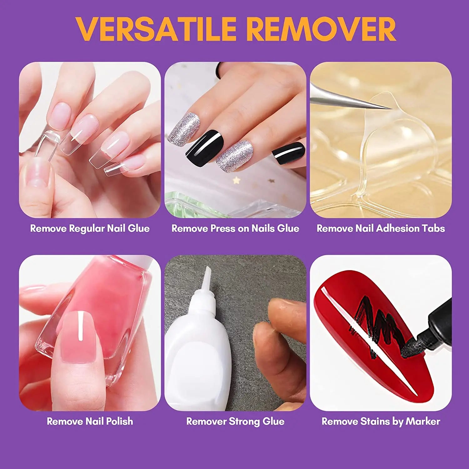 Nail Glue Remover Glue Off for False Nails , Makartt Press ON Nails Glue Remover Fake Nail Adhesives Remover Nail Glue Debonder