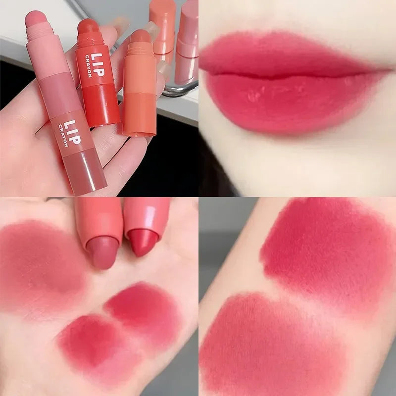 4 Colors In 1 Matte Nude Pink Red Lipstick Lip Liner Pen Long Long Waterproof Crayon Lipstick Pencil Lips Makeup Cosmetic Kit