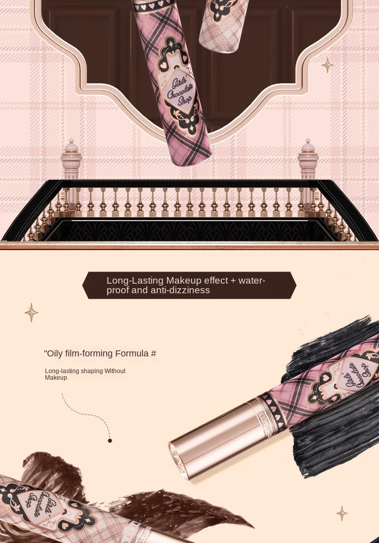 Flower Know Chocolate Shop Mascara Black Brown Makeup With Fibre Brush Lengthening Black Mascara,Perfectly Defined Lashes 3.5ml