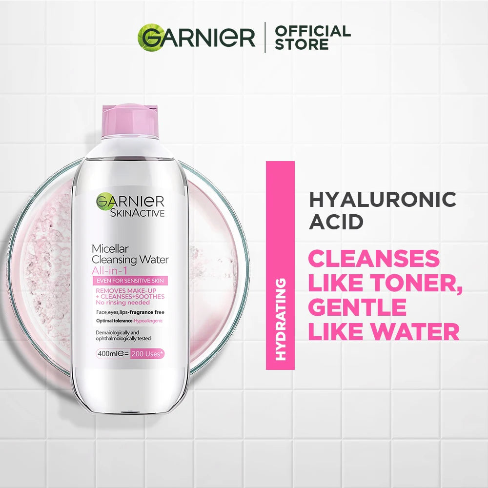 400ml Garnier All in One Cleansing Water Deep Makeup Remove Sensitive Soothes Cleaning Water Refresh Hydrate Cleansing Products