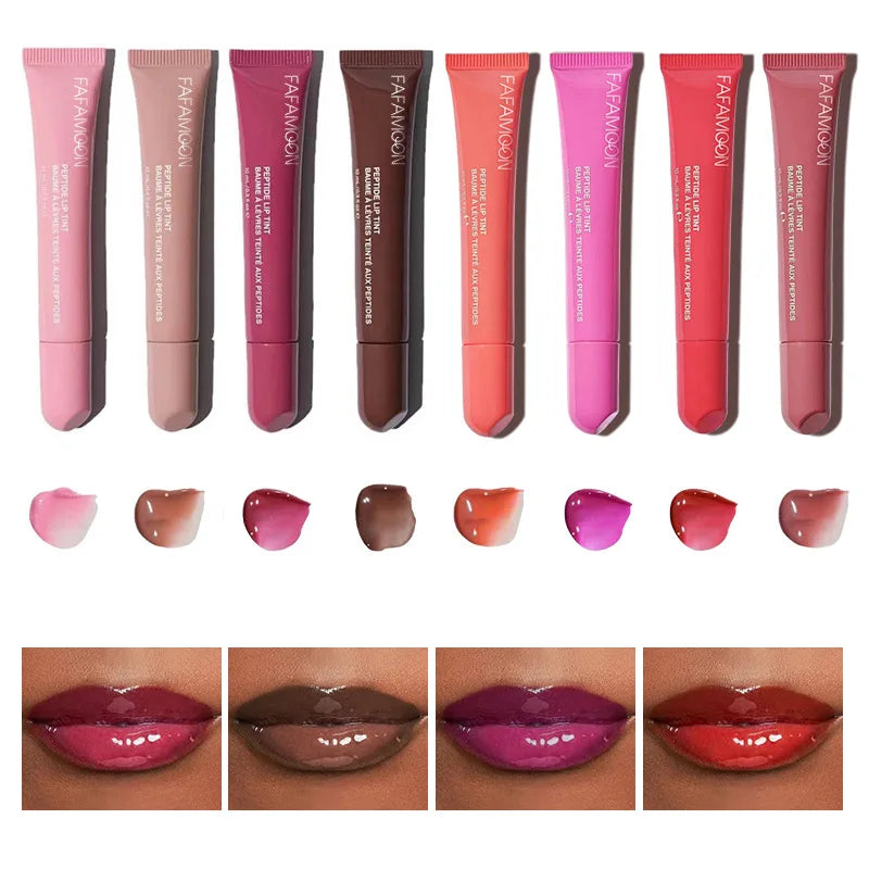 Rhod Peptide Lip Tint 10ml Sheer Color Hydrating Glossy Finish Liquid Lipstick Long-Lasting Moisturizing Lip Gloss