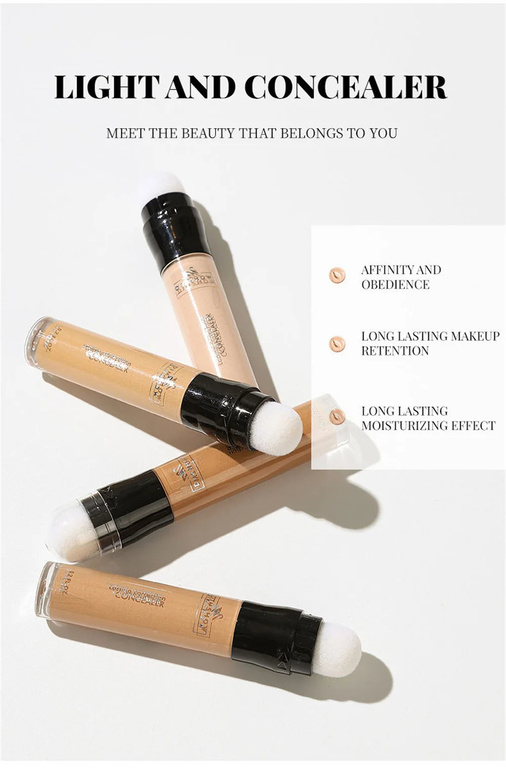 2 In 1 Facial Concealing Stick Concealer Foundation Stick Double-headed Concealer Stick Brightening Contour Cosmetic With Brush