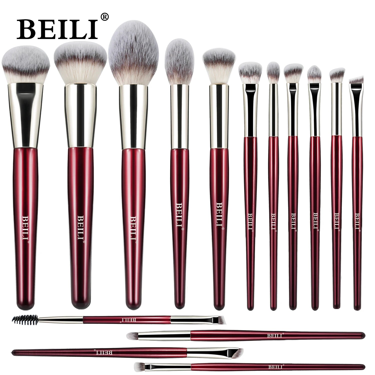 BEILI Professional Makeup Brushes 8/9/15/30Pcs for Foundation Contour Eyeshadow Blending Synthetic Hair Cosmetics Brush Set