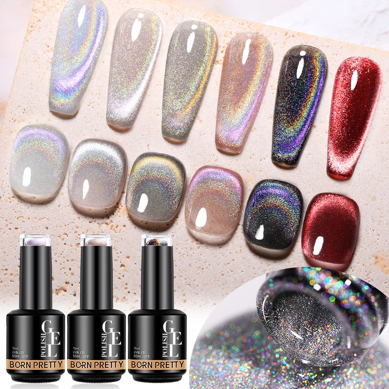 BORN PRETTY Cat Magnetic Gel Nail Polish 15ml Reflective Glitter Soak Off UV LED Gel Semi Permanent Nail Art Varnish Manicure