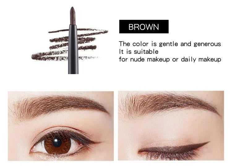 3pcs Late-model Women's Makeup Rotary Retractable Eyeliner Pencil Waterproof Eye Liner Pen Black And Brown Eyebrow Pencil